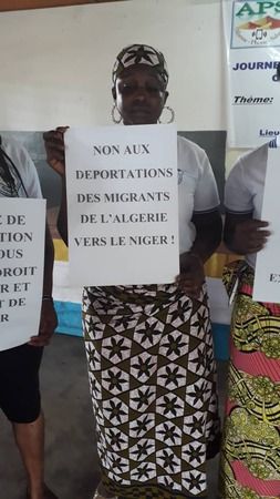 Activist from Sokodé/Togo in protest against deportations from Algeria (21st of May 2021)